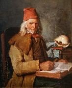 Jean-Jacques Monanteuil The Old Schoolmaster oil on canvas